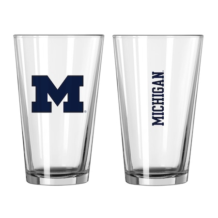 Logo Brands Michigan 16oz Gameday Pint Glass 171-G16P-1